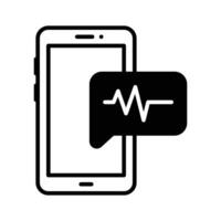 Check out this glyph icon for medical message notification.. vector