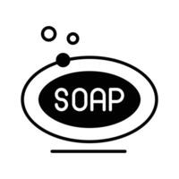A modern glyph icon of soap bar with bubbles.. vector