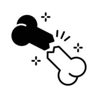 An amazing glyph style icon of broken bone injury.. vector