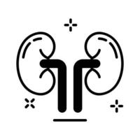 Get a glimpse of this glyph icon showing kidneys anatomy.. vector