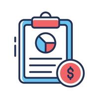 A captivating linear icon of financial report chart vector