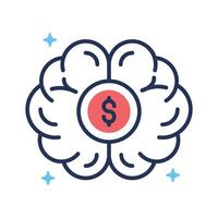 Well crafted linear icon of deep business thinking vector