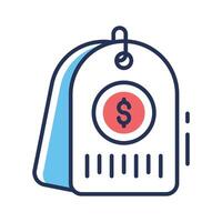 Trendy outline icon of product price tag value vector