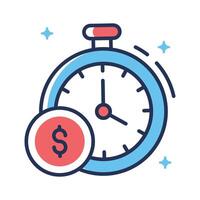 Visually appealing outline icon of time is money vector