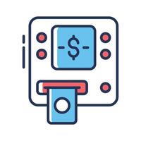 Check out this outline icon showing atm machine vector