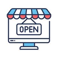 Grab this outline icon of online shop store vector
