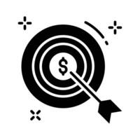 Easy to edit glyph icon of financial goal target vector