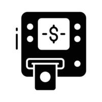 Check out this glyph icon showing atm machine vector