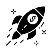 Well designed glyph icon of financial boost vector