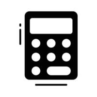A premium glyph icon showing digital totalizer vector