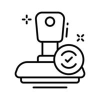A modern linear icon of office stamp tool. vector