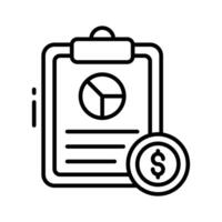 A captivating linear icon of financial report chart. vector