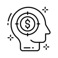 Well designed outline icon of money minded thoughts. vector