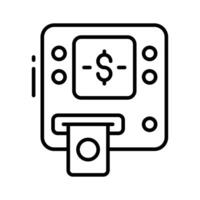 Check out this outline icon showing atm machine. vector