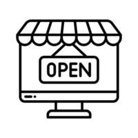 Grab this outline icon of online shop store. vector