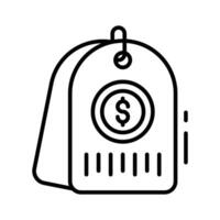 Trendy outline icon of product price tag value. vector