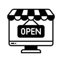 Grab this glyph icon of online shop store. vector