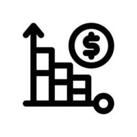 financial chart line icon. Clean and minimalist icon for websites and mobile apps. vector