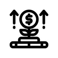 money plant line icon. Clean and minimalist icon for websites and mobile apps. vector