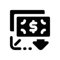 deflation glyph icon. Strong and solid icon for websites and mobile apps. vector