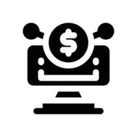 digital economy glyph icon. Strong and solid icon for websites and mobile apps. vector
