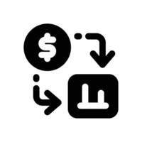 exchange rate glyph icon. Strong and solid icon for websites and mobile apps. vector