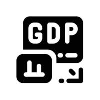 gdp growth glyph icon. Strong and solid icon for websites and mobile apps. vector
