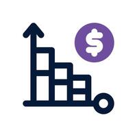 financial chart dual tone icon. Sleek and modern icon for websites and mobile apps. vector