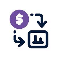 exchange rate dual tone icon. Sleek and modern icon for websites and mobile apps. vector