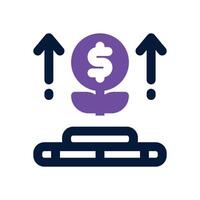 money plant dual tone icon. Sleek and modern icon for websites and mobile apps. vector