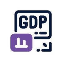 gdp growth dual tone icon. Sleek and modern icon for websites and mobile apps. vector