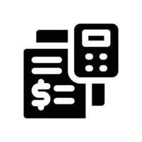 calculation glyph icon. Strong and solid icon for websites and mobile apps. vector