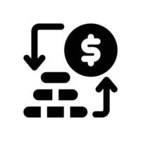 liquidity glyph icon. Strong and solid icon for websites and mobile apps. vector