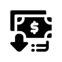 devaluation glyph icon. Strong and solid icon for websites and mobile apps. vector