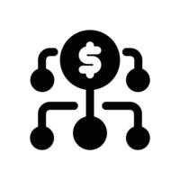 allocation glyph icon. Strong and solid icon for websites and mobile apps. vector