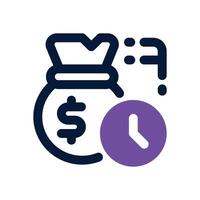 timing dual tone icon. Sleek and modern icon for websites and mobile apps. vector