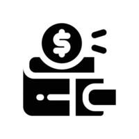 save money glyph icon. Strong and solid icon for websites and mobile apps. vector
