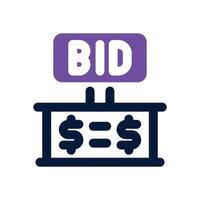 bidding dual tone icon. Sleek and modern icon for websites and mobile apps. vector