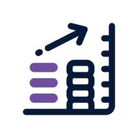 income chart dual tone icon. Sleek and modern icon for websites and mobile apps. vector