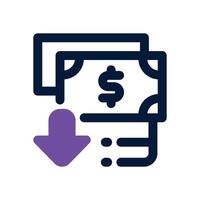 devaluation dual tone icon. Sleek and modern icon for websites and mobile apps. vector