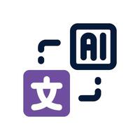 translation dual tone icon. Sleek and modern icon for websites and mobile apps. vector