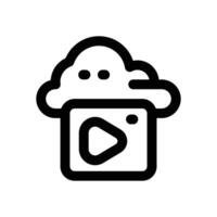 cloud streaming line icon. Clean and minimalist icon for websites and mobile apps. vector