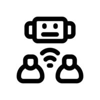 bot connection line icon. Clean and minimalist icon for websites and mobile apps. vector