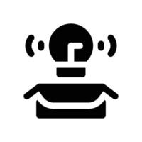 out of the box glyph icon. Strong and solid icon for websites and mobile apps. vector