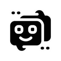 chat bot glyph icon. Strong and solid icon for websites, mobile interfaces, presentations, and visual branding. High quality and easy to edit. vector