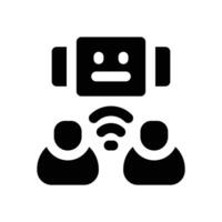 bot connection glyph icon. Strong and solid icon for websites and mobile apps. vector