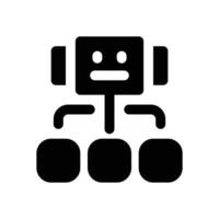 bot workflow glyph icon. Strong and solid icon for websites and mobile apps. vector
