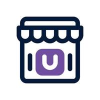 online shop duotone icon. Sleek and modern icon for websites, mobile apps, marketing materials, and corporate design. Fully scalable and ready to use. vector