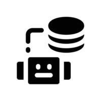 bot commission glyph icon. Strong and solid icon for websites and mobile apps. vector