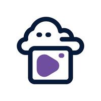 cloud streaming duotone icon. Sleek and modern icon for websites, mobile apps, marketing materials, and corporate design. Fully scalable and ready to use. vector